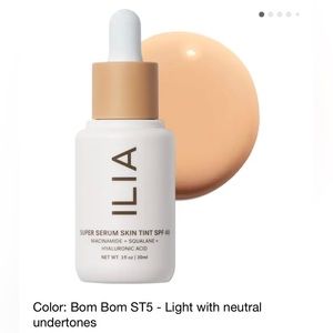 Ilia Super Serum Skin Tint SPF 40 Color: Bom Bom ST5